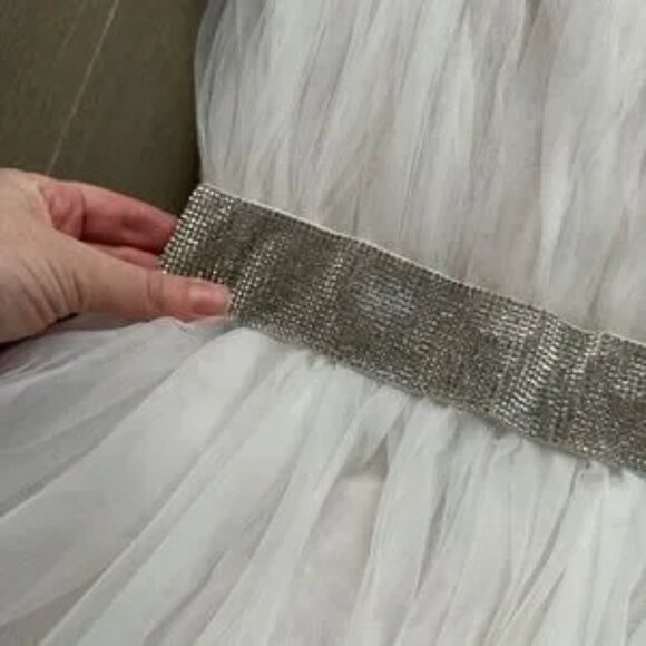 NWT Bronx and Banco ANNA White Mini sz 4 Dress Tulle Rhinestone Small NEW Bridal - Picture 2 of 11